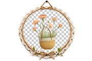 Watercolor Spring Flower Basket, an Illustration by DreamArtGraphic (Thumbnail 4 of 8)