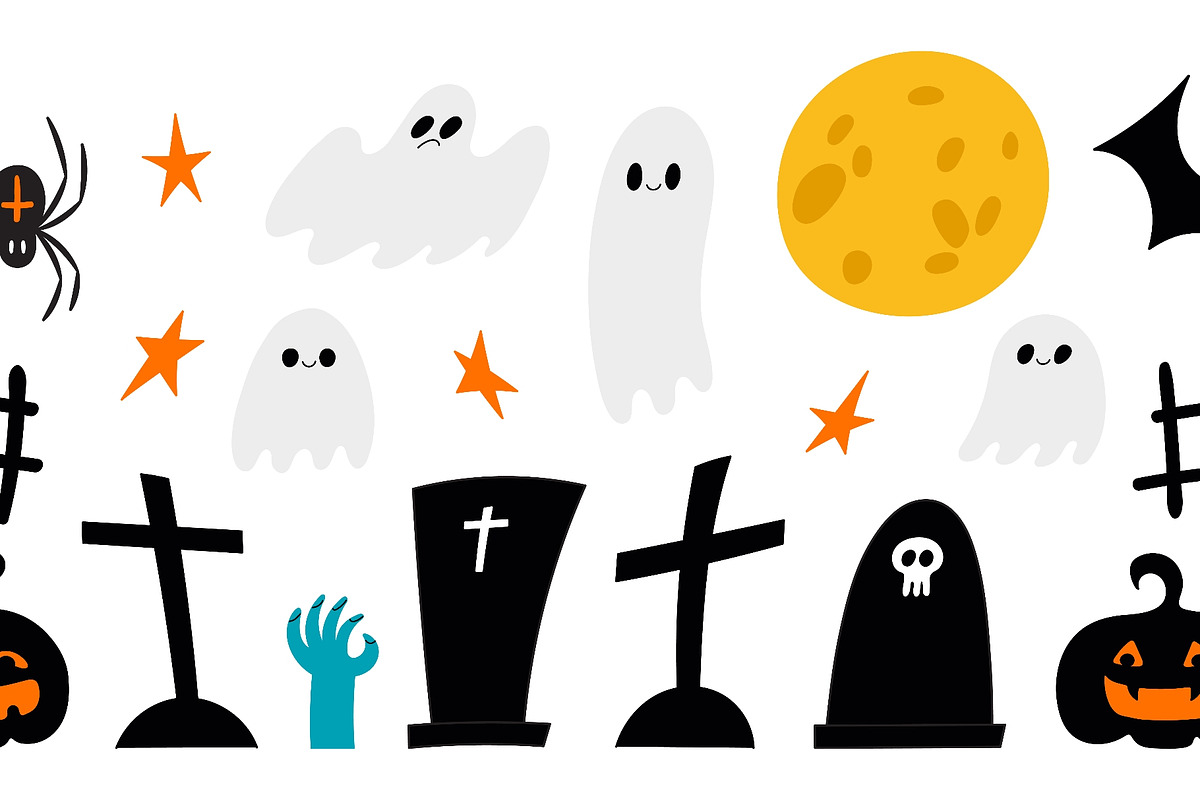 Cute Halloween illustration set, a Seasonal Illustration by sceptical cactus (Photo 2 of 3)
