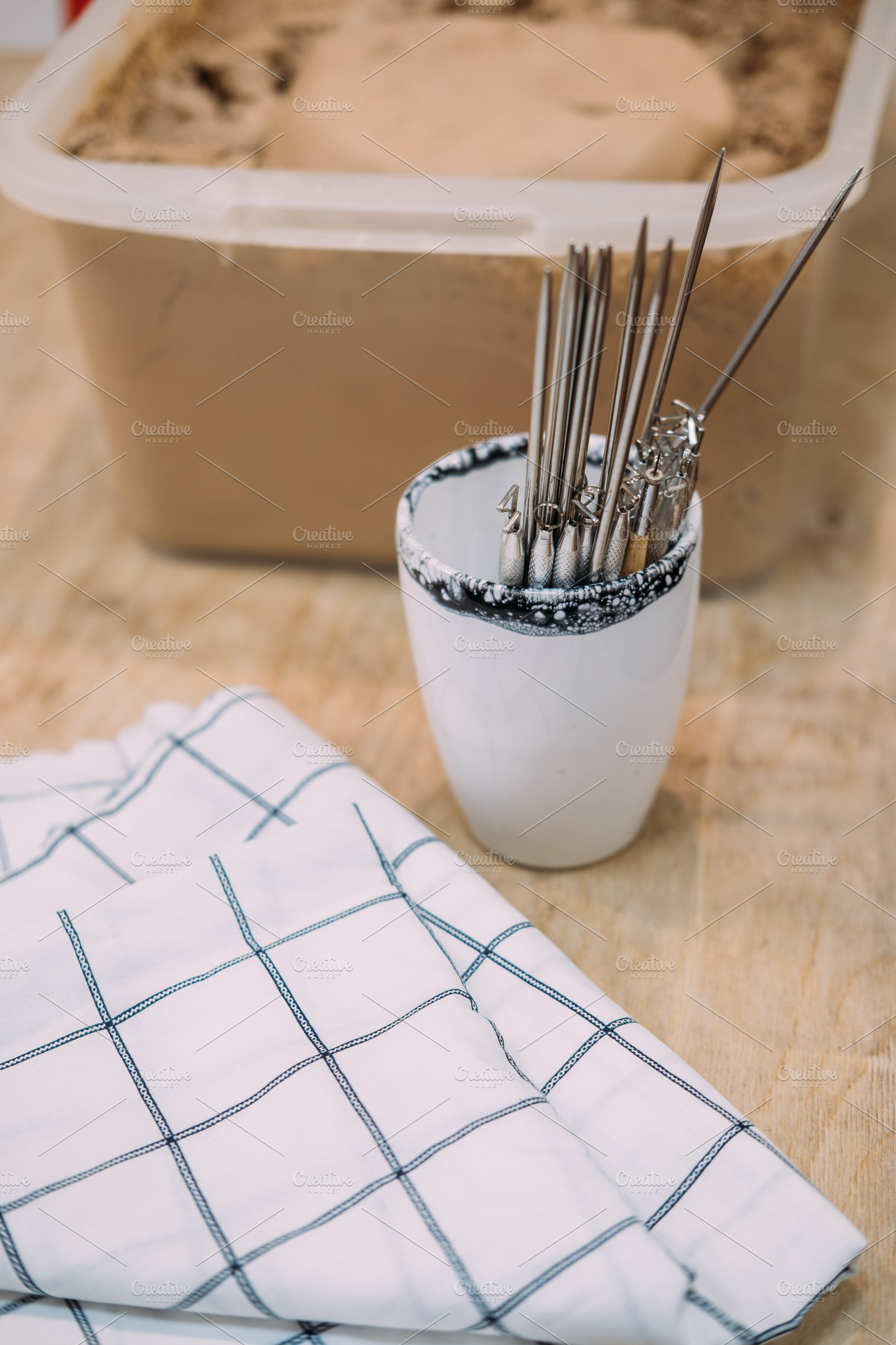 Clay tools pottery workspace ceramic instruments, an Arts & Entertainment Photo by Photo Drive Studio