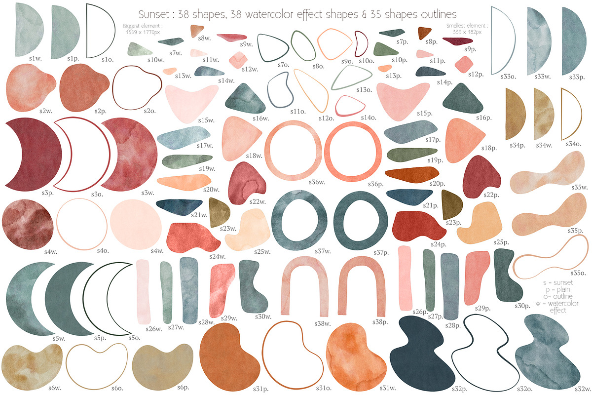 4 colors combinations of shapes, a Texture Illustration by marie dricot (Photo 9 of 14)