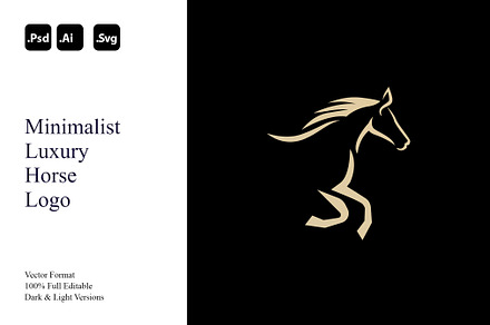 Minimalist Luxury Horse Logo, a Branding & Logo Template by Luxury Logos