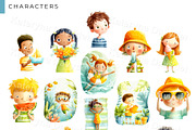 Summer Kids Bundle Scenes Patterns, a Seasonal Illustration by Bubert Art (Thumbnail 4 of 5)