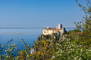 View of Duino Castle from the Rilke Trail in spring, a Nature Photo by Bepslabor