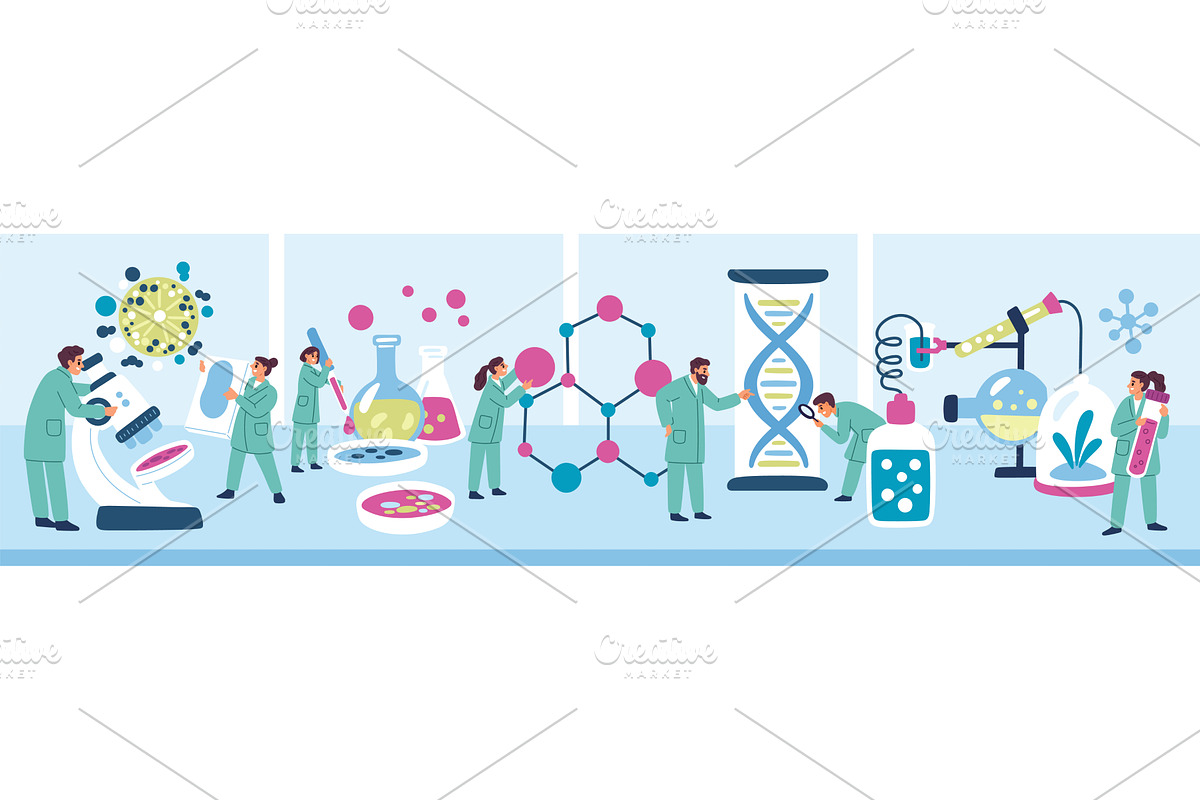 People in laboratory. Scientific, an Illustration by Vectorbuum