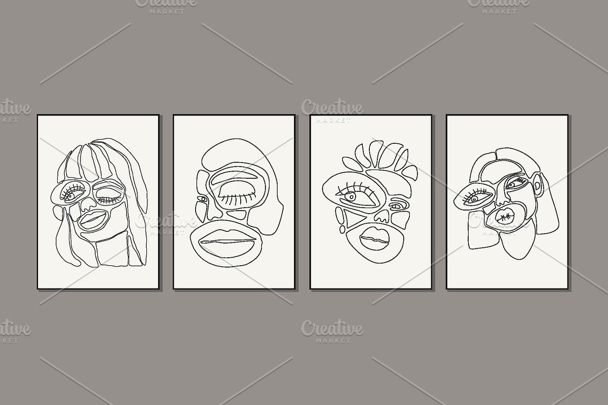 Abstract Face Printable Wall Art, a Background Graphic by C Design Studio (Photo 13 of 16)