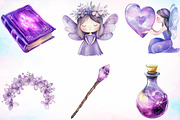 Enchanted Purple Cute Fairy Clipart, an Illustration by Canvas Craft (Thumbnail 3 of 4)