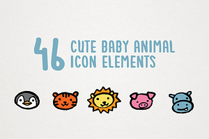 Baby Animals Icons Clipart