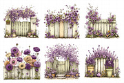 Spring Fence & Flower Clipart, an Illustration by Daily.Designs (Thumbnail 8 of 8)