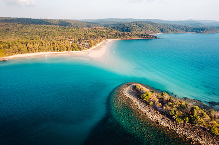 Island and blue water in tropical summer, a Nature Photo by Art Rachen