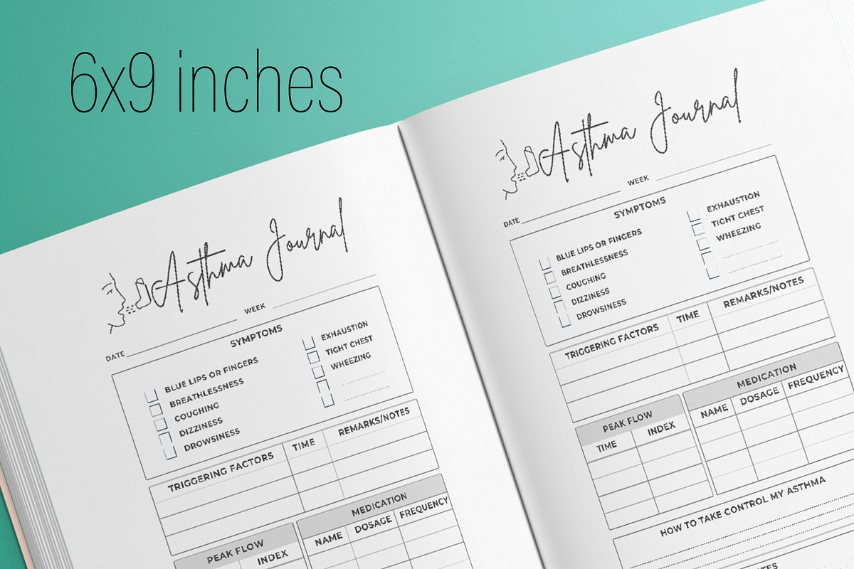 Asthma Journal KDP Interior, a Templates & Theme by MatiArtShop (Photo 2 of 2)