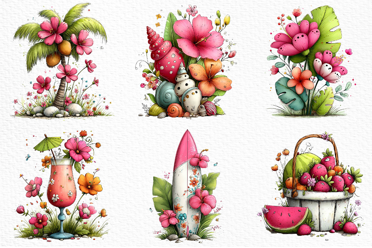 Whimsical Summer Clipart, an Illustration by Craft Nest (Photo 3 of 12)