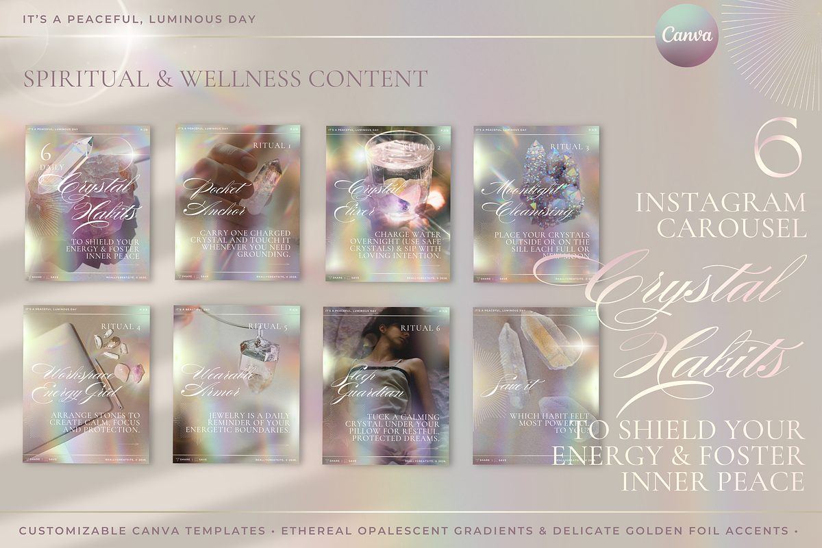 6 Crystal Habits - Canva, a Social Media Template by Illumineer Media & Design (Photo 1 of 8)