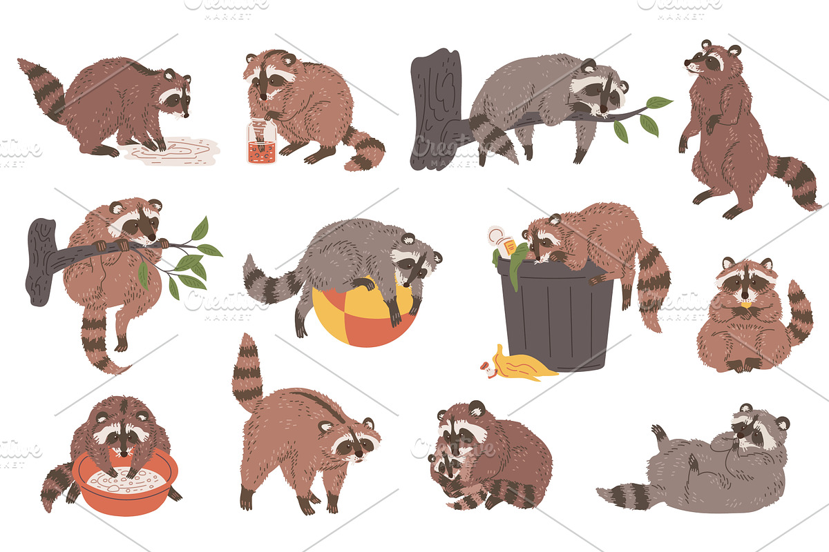Vector hand drawn set of, an Animal Illustration by Sabelskaya
