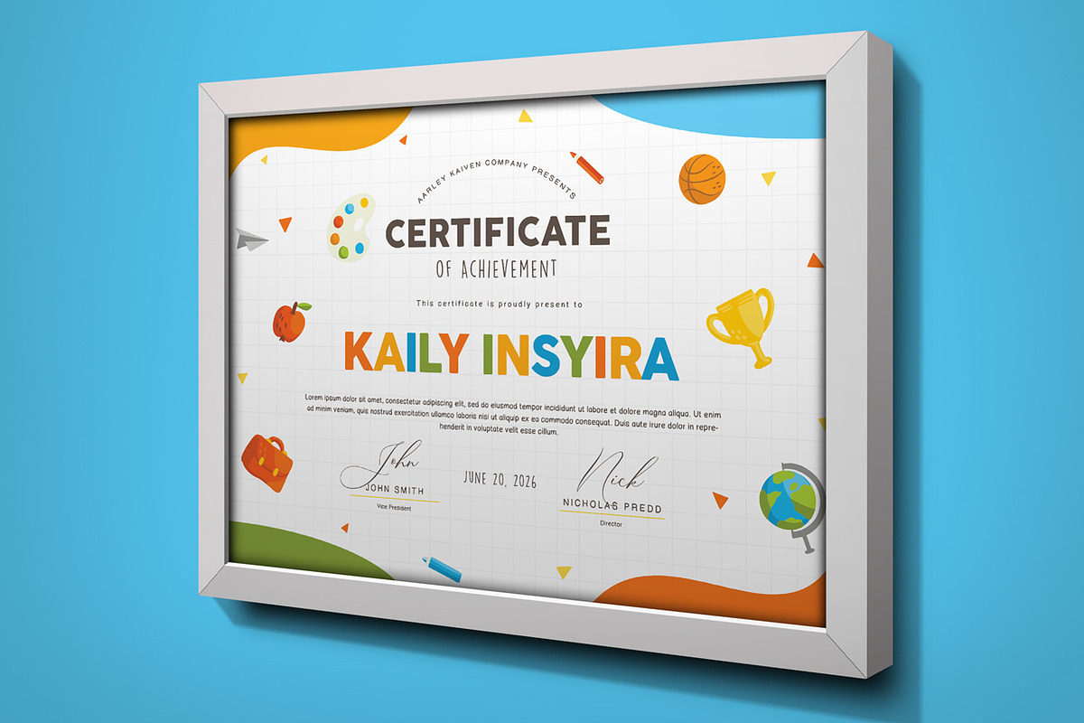 Kids Certificate, a Stationery Template by Aarley Kaiven (Photo 2 of 2)