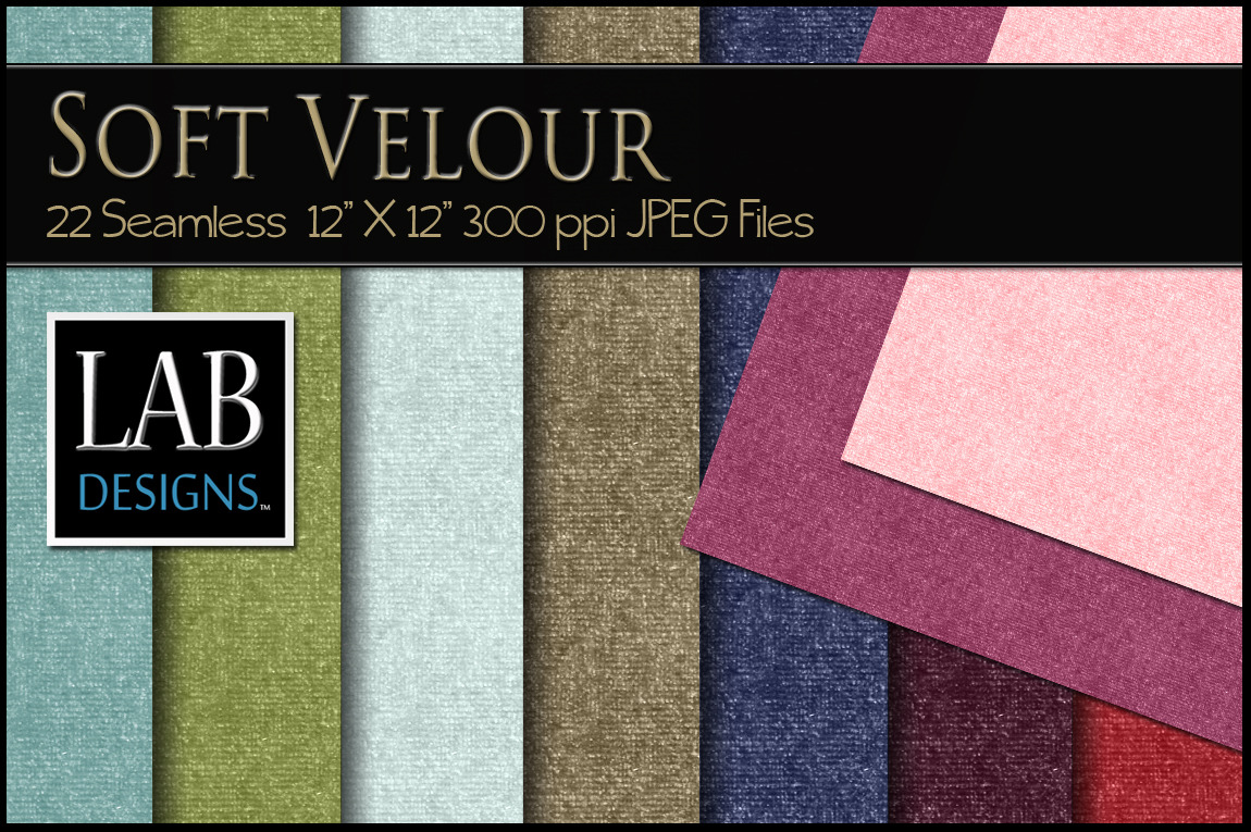 22 Seamless Velour Fabric Textures, a Texture Graphic by Lab Designs