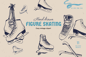 Hand drawn Figure Skating clipart