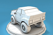 Cartoon Racing Jeep Low Poly, a Cars & Vehicle 3D Model by Low Poly Lab (Thumbnail 6 of 7)