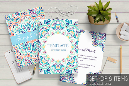 Ornamental abstract cards set, a Card Template by LineTale
