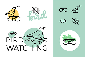 Bird Watching Eco Tour Icons