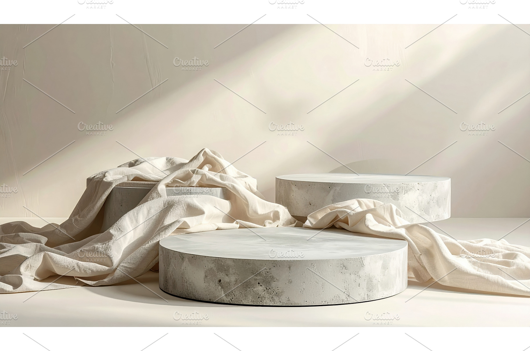 Soft fabric draped over round stone, an Arts & Entertainment Photo by Igor Tichonow