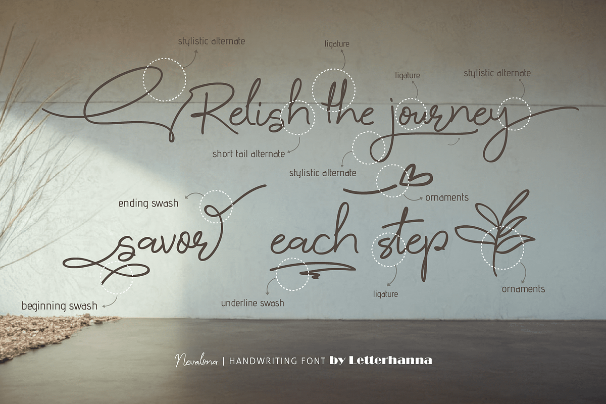 Nevalona Font, a Handwritten Font by Letterhanna Studio (Photo 16 of 16)