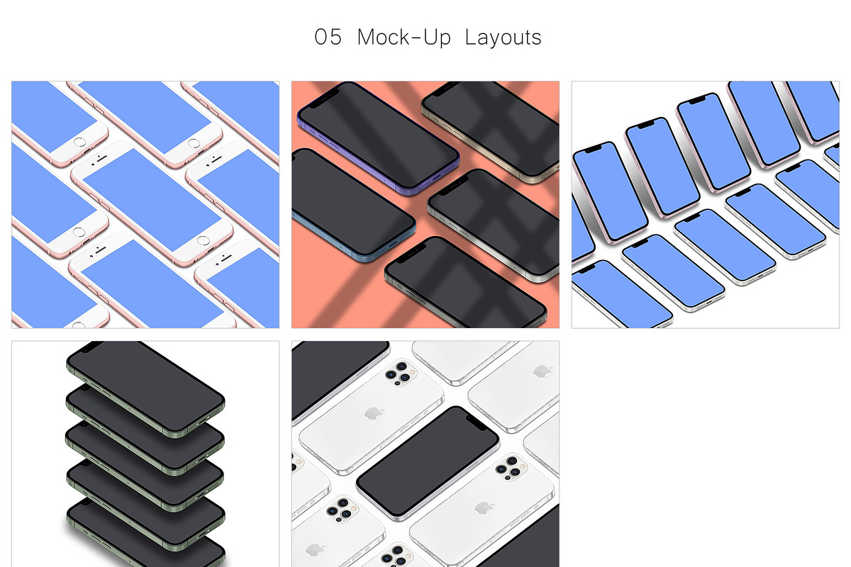 Realistic 3D iPhone Mock-Up Bundle 3, an iPhone Mockup by Graphicsworld125 (Photo 2 of 15)
