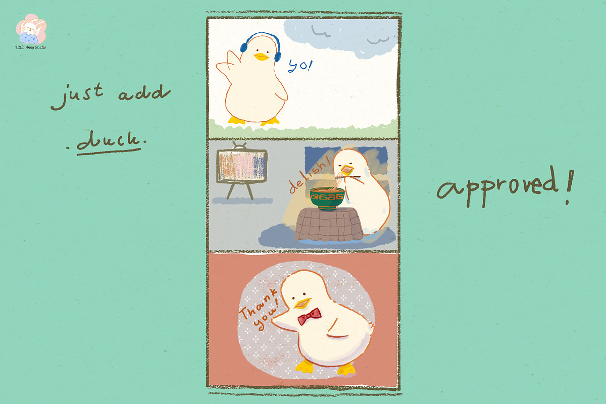 Little Ducky Clipart & Sayings Set, a Decorative Illustration by Annyillustration (Photo 5 of 5)