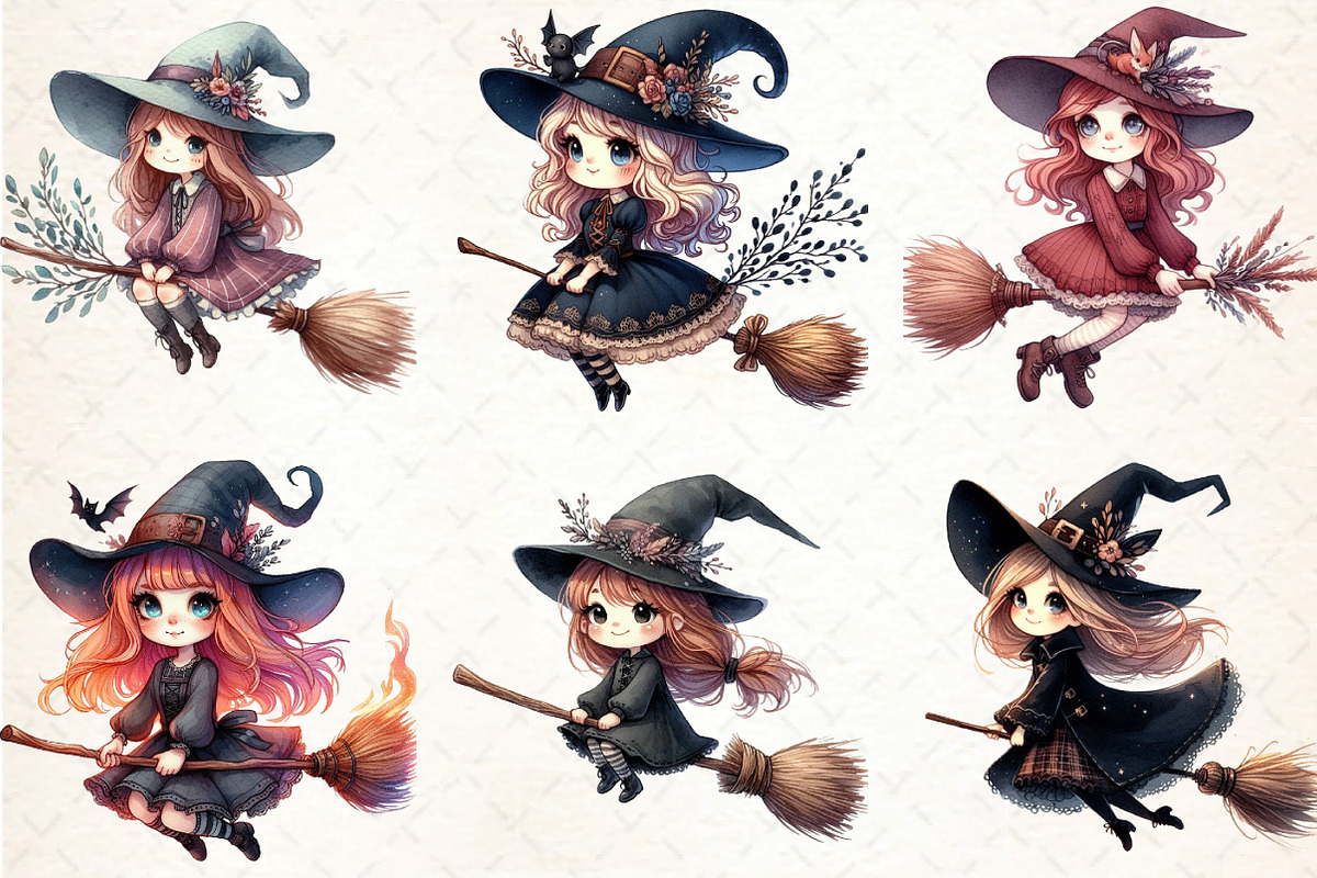 Cute Girl Sweden  gothic Witch Broom, an Illustration by DreamCafeArt (Photo 3 of 7)