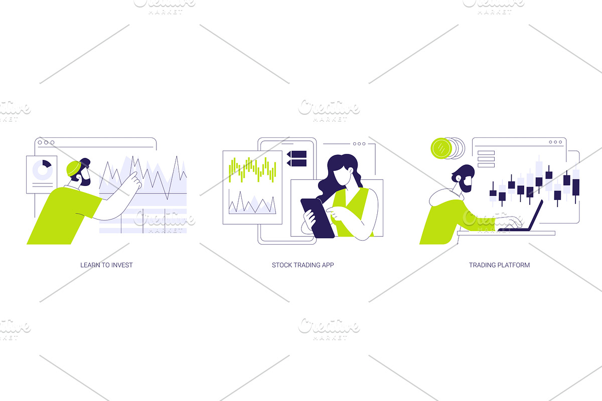 Stock trade isolated cartoon vector, a Finance Illustration by Visual Generation