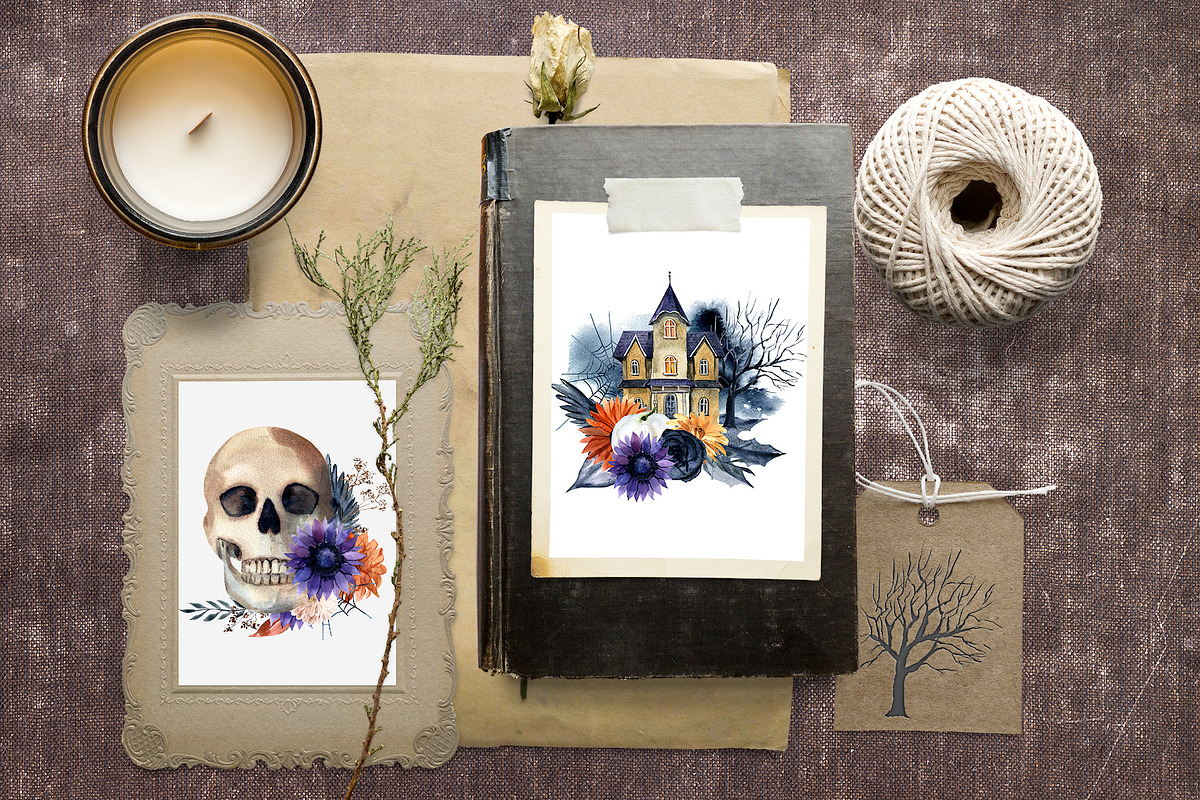 Watercolor Gothic Halloween, a Decorative Illustration by Elena Dorosh (Photo 4 of 12)