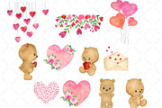 Watercolor Valentines Day Clipart, an Illustration by NancyDzines (Thumbnail 2 of 4)