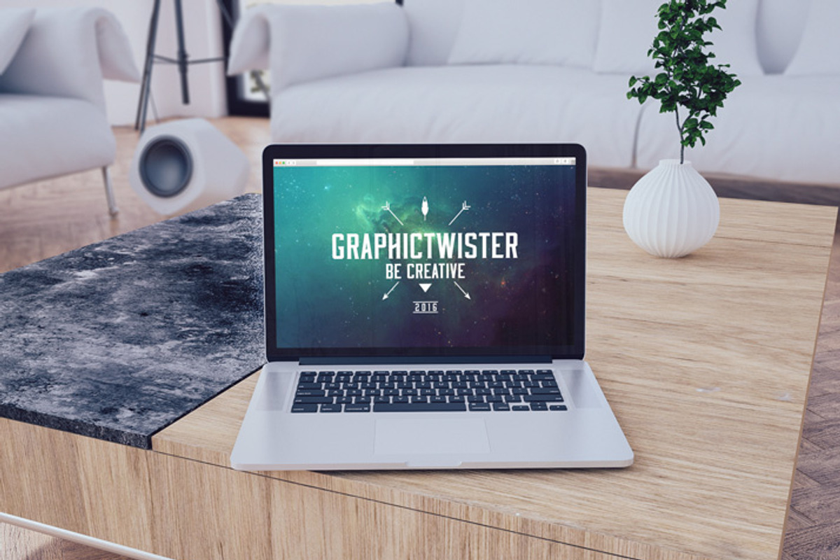 MacBook On Table, a Mac Mockup by Graphictwister
