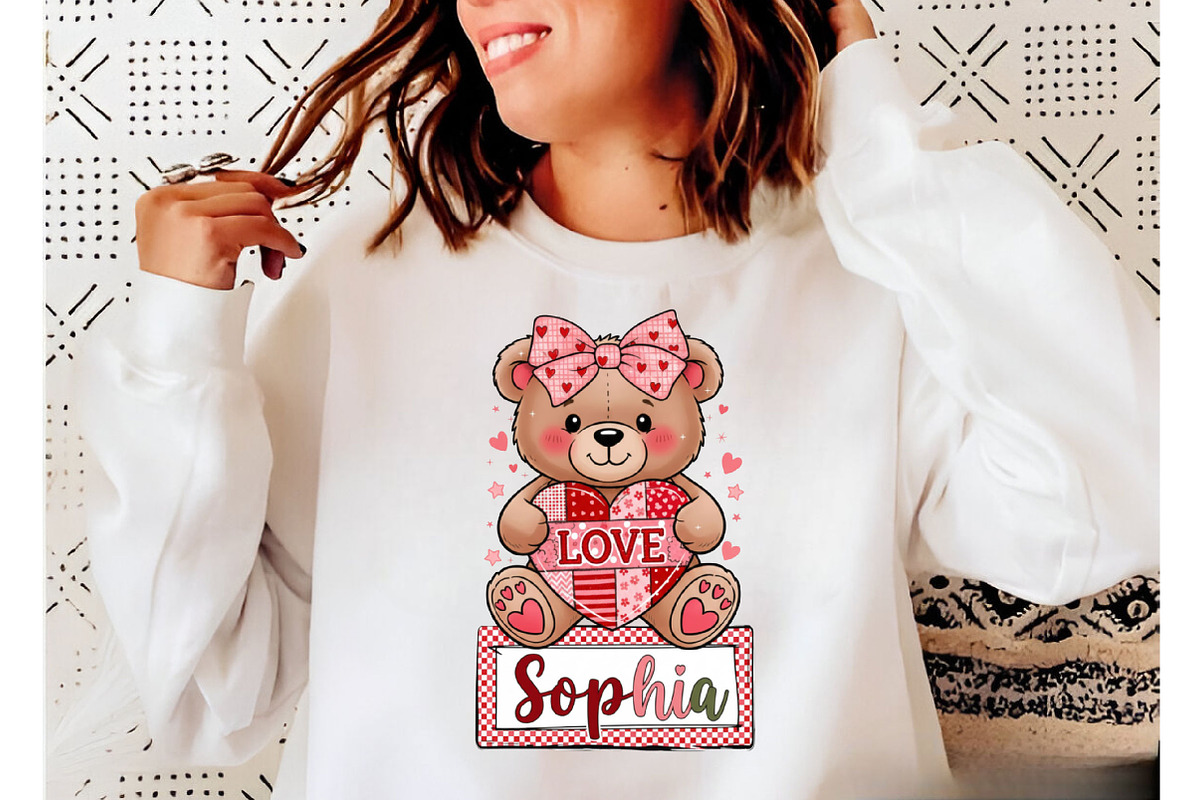 Custom Valentine Teddy Bear PNG, an Illustration by Designking (Photo 3 of 6)