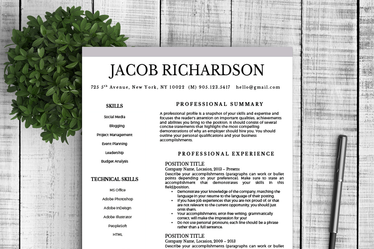 Resume Template Jacob, a Resume Template by Resume Template Shoppe (Photo 1 of 4)