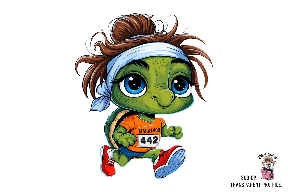Sea Turtle Sport Runner PNG Bundle, a Graphic by Clipart Bloom (Photo 3 of 16)