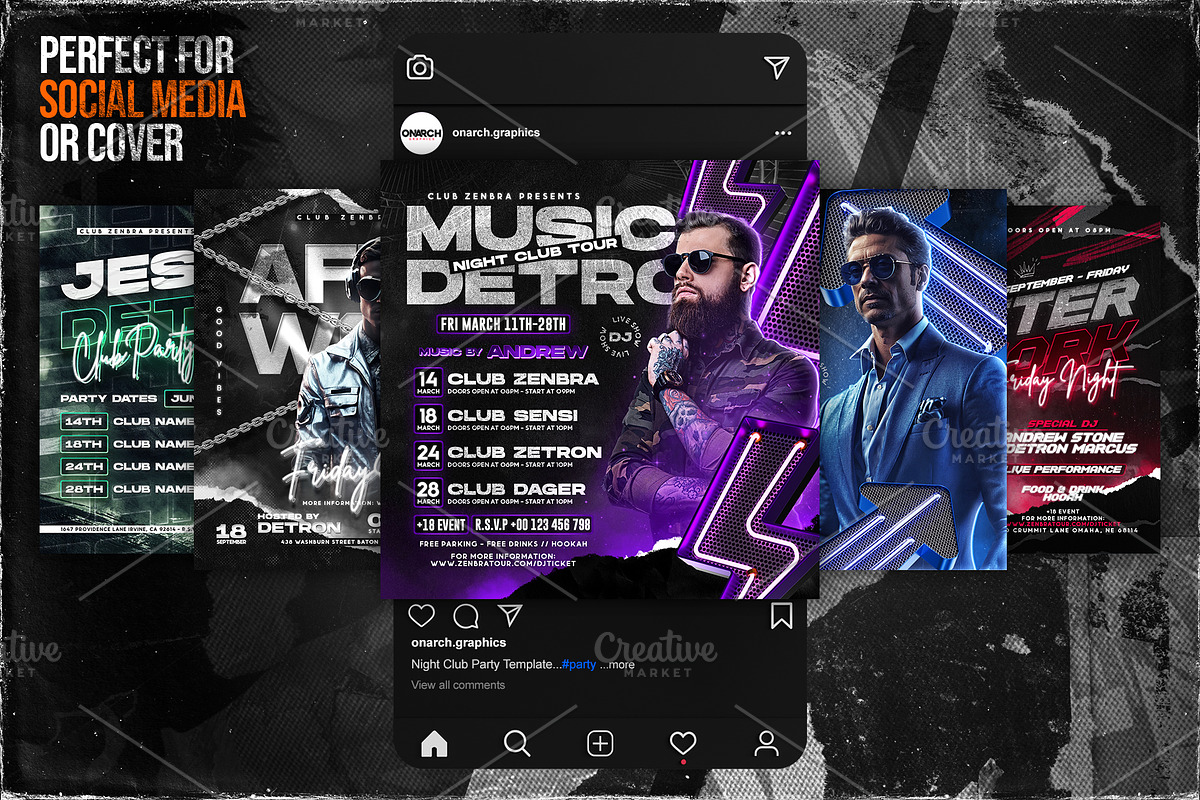 10 DJ Party Flyer Template, a Print Template by OnurDemircan (Photo 6 of 8)