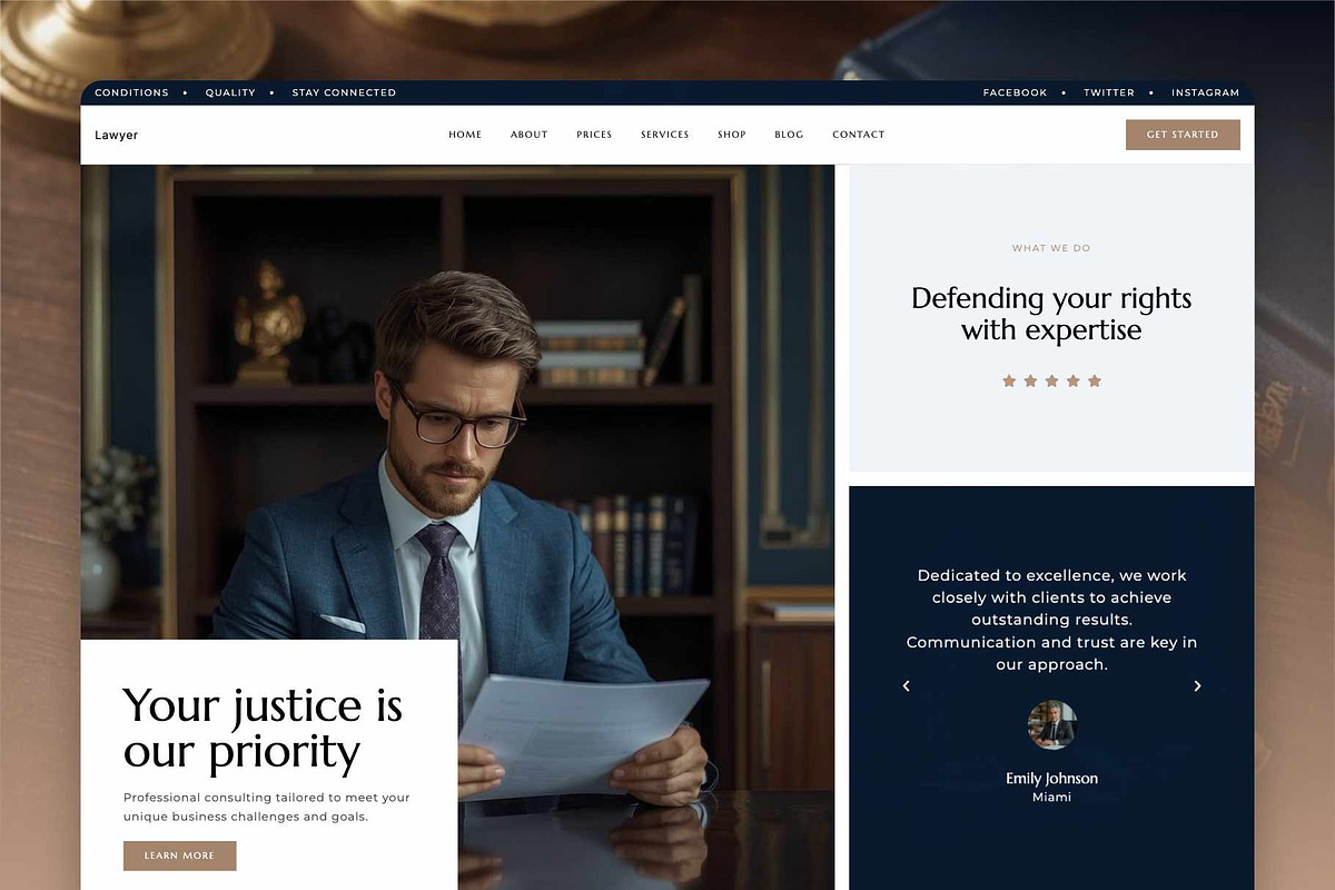 Law Firm WordPress Theme, a WordPress Template by Nicdark Themes (Photo 1 of 4)