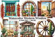 Watercolor Western Window Sublimatio, an Illustration by Libby Wishes (Thumbnail 1 of 4)