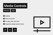 Media Controls Light - 58 icons, an Outline Icon by Pictomate (Thumbnail 7 of 7)