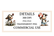 Whimsical Summer Cow Png Clipart, a Seasonal Illustration by Designworld (Thumbnail 3 of 7)
