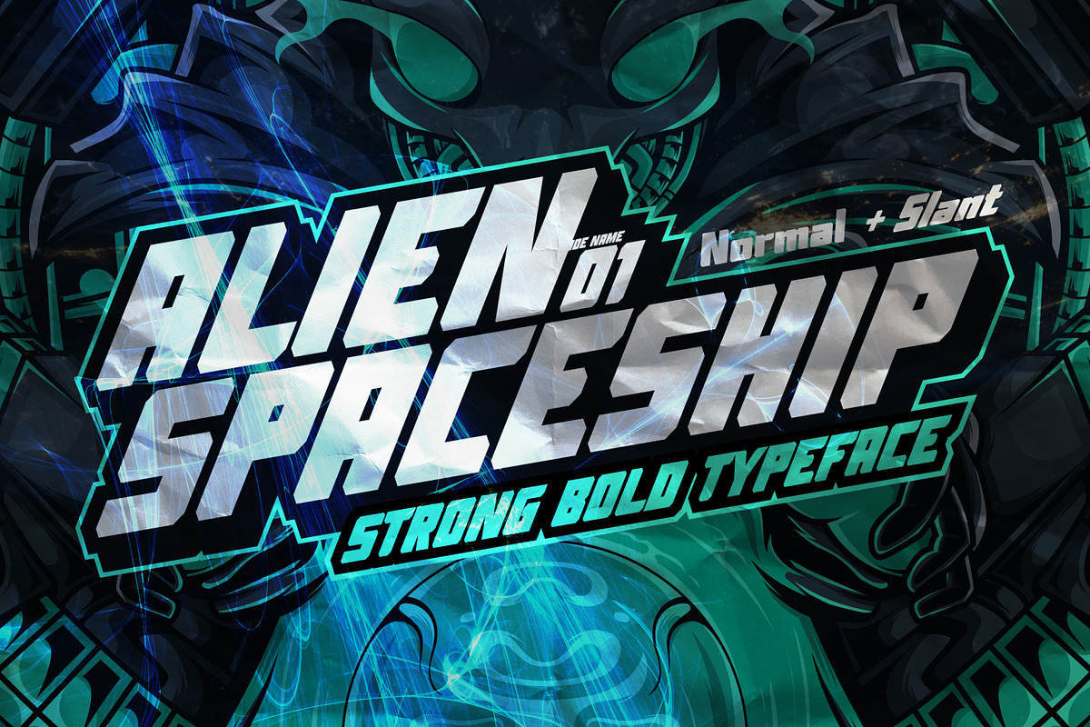Alien Spaceship - Strong Bold Font, a Font by Gassstype (Photo 1 of 6)