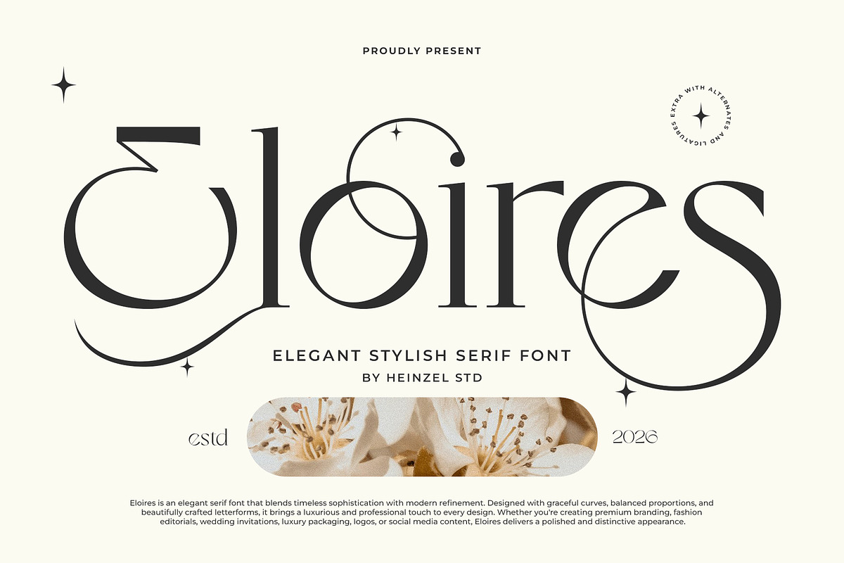 Eloires Elegant Stylish Serif Font, a Serif Font by Heinzel Std (Photo 1 of 11)