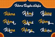 Hikma Glyphs - Arabic Style Font, a Font by PutraCetol Studio (Thumbnail 7 of 11)