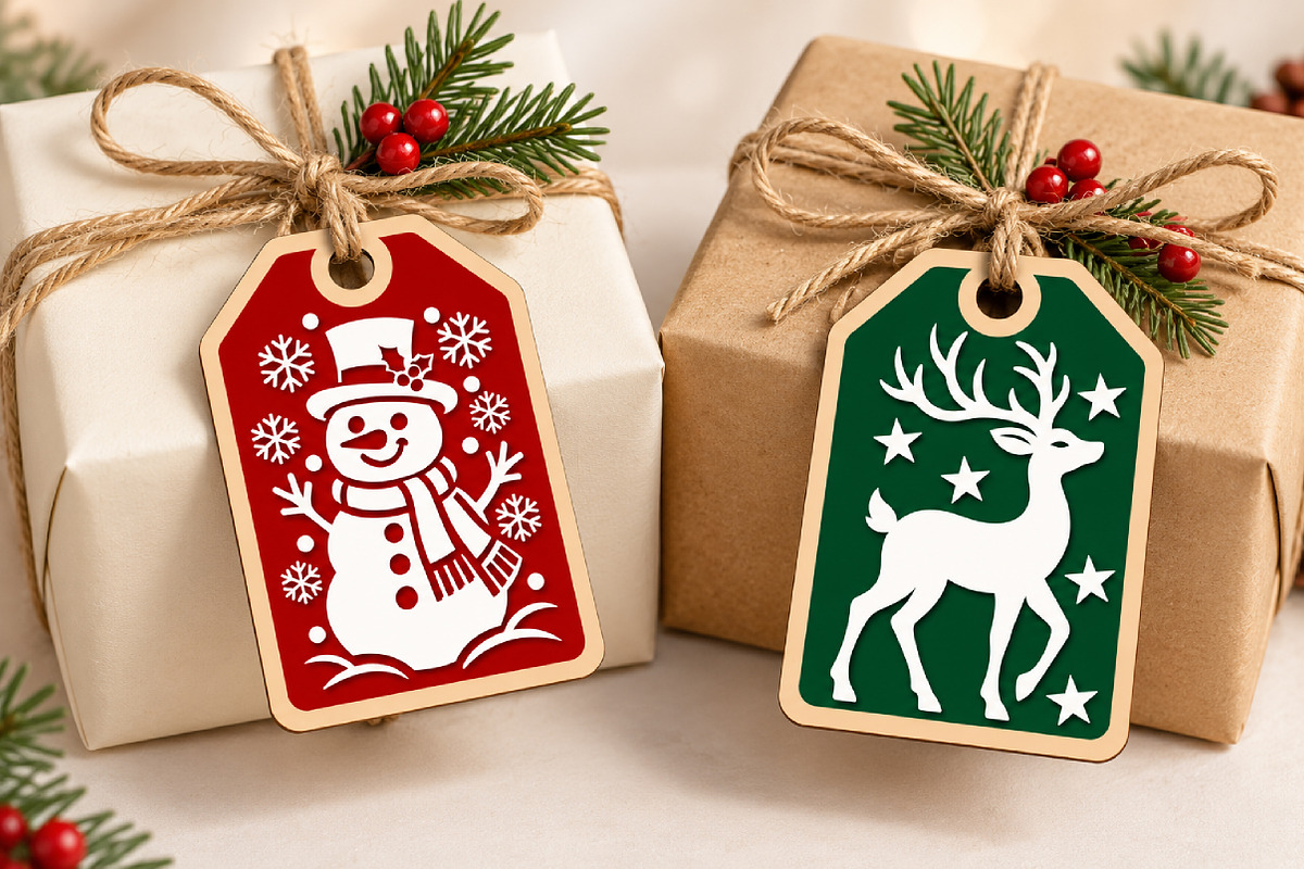 3D Christmas Tag Laser Cut SVG, an Object Graphic by Canvas Craft