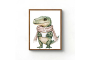 Watercolor Dinosaur Clipart, an Illustration by Libby Wishes (Thumbnail 3 of 9)