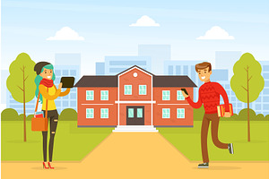 College or University Building and, an Education Illustration by TopVectors