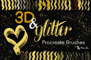 Procreate Glitter Brush and 3D