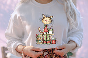 Whimsical Funny Christmas Cats Clipa, an Illustration by designcity5 (Thumbnail 5 of 5)