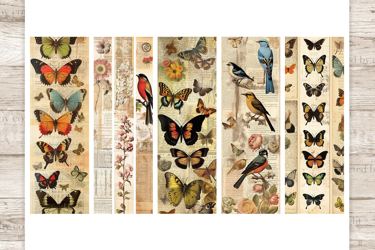 Vintage Birds And Butterflies, an Animal Illustration by GlamArtZhanna (Photo 3 of 3)