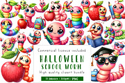 Kawaii School Worm Sublimation, an Illustration by CreationArt (Thumbnail 1 of 5)